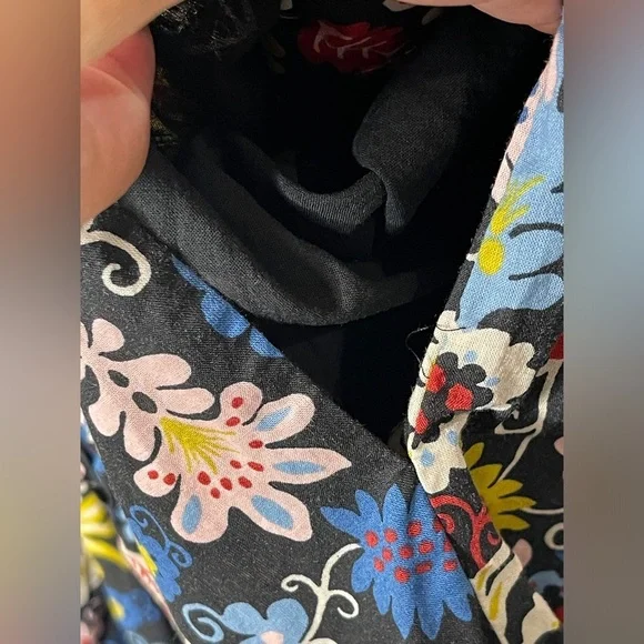 BODEN Flower Paisley Print Shirt Button Down Mini Dress Western Tie Belt Pockets - Picture 9 of 9